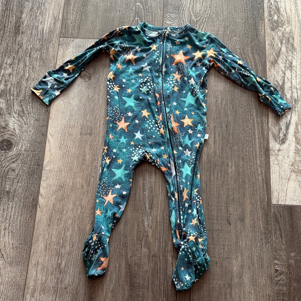Posh Peanut Starry Teal and Orange Kids Footie